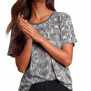 NWT Free People Tourist Snake Print Short Sleeve T-Shirt -Small
